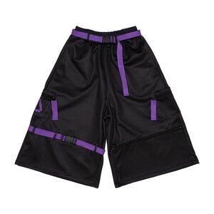 NEW ACDC RAG - Error Code Cyberpunk Tech Black Purple Capri Cargo Pants